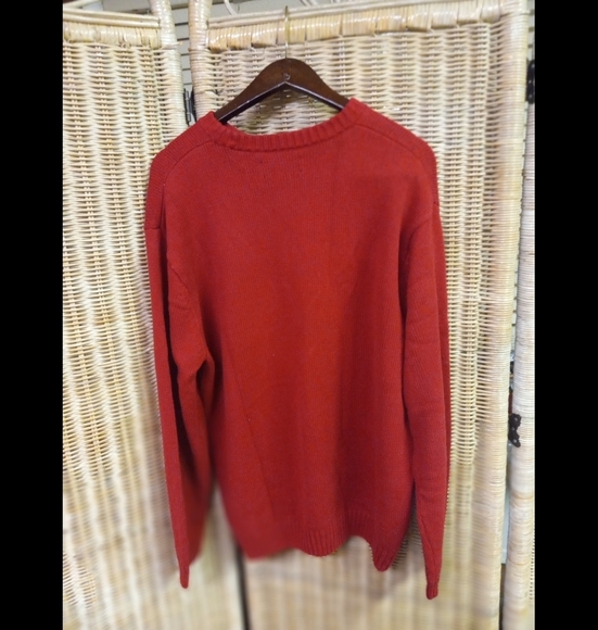 CHAPS Est. 1978 Sweater Red White Holiday Flower Etchings  Size XL/TG - Picture 3 of 8